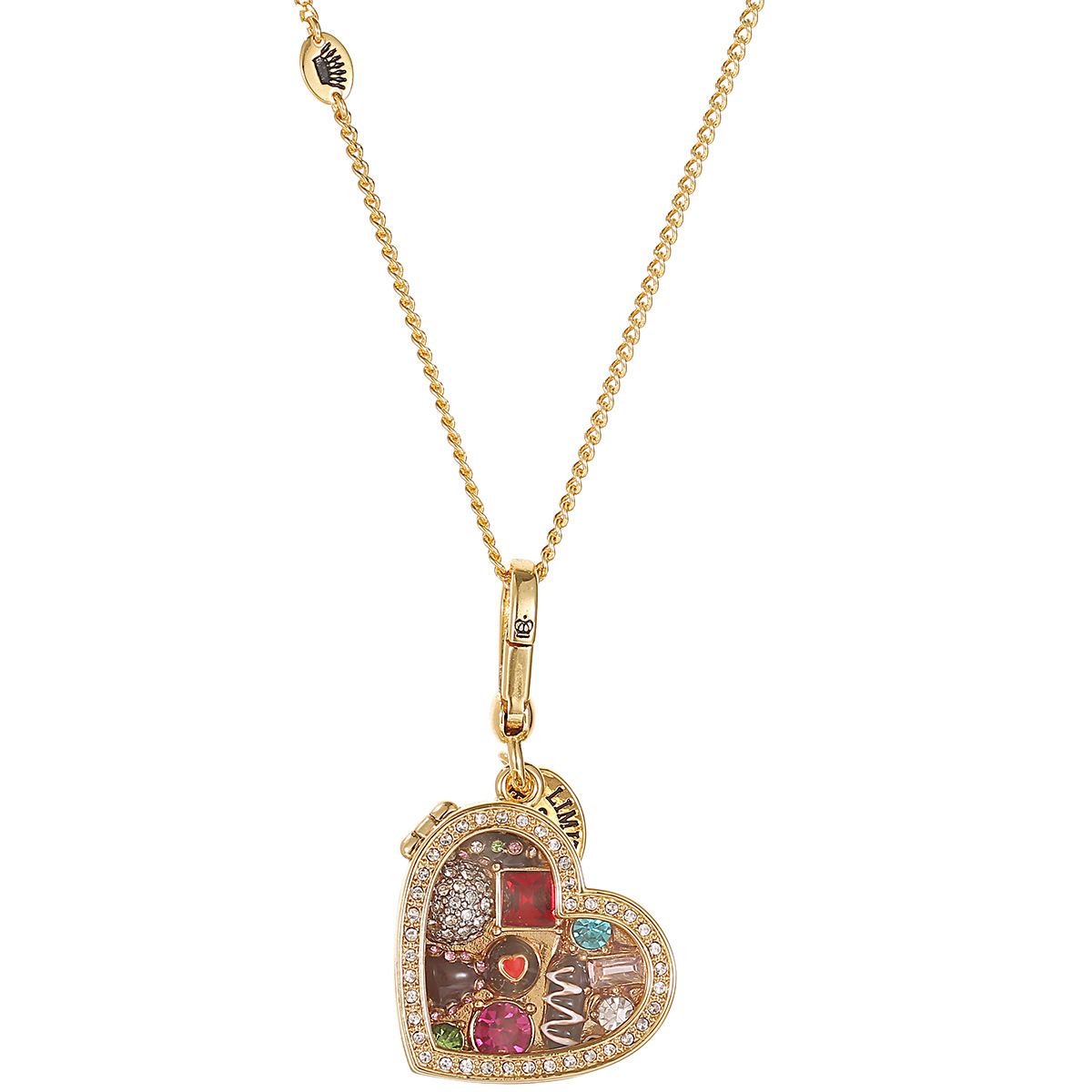 Enamel glazed chocolate gemstone transparent heart-shaped box with an openable pendant and box - Image 3