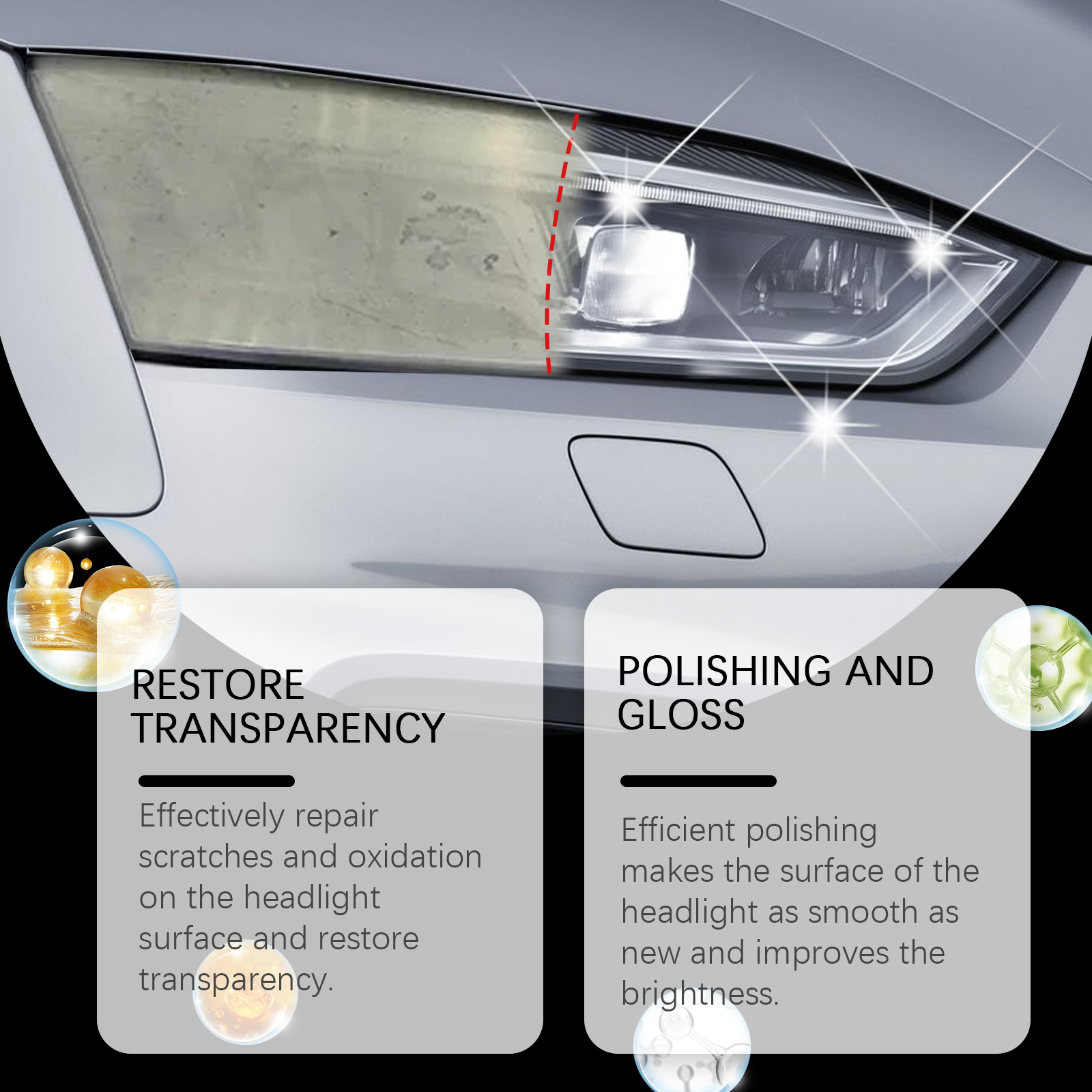 Rayhong Car Headlight Repair And Polishing Paste (100ml) Car Headlight Decontamination, Dust-Proofing, Scratch Refurbishment, And Car Paint Care Agent - Image 4
