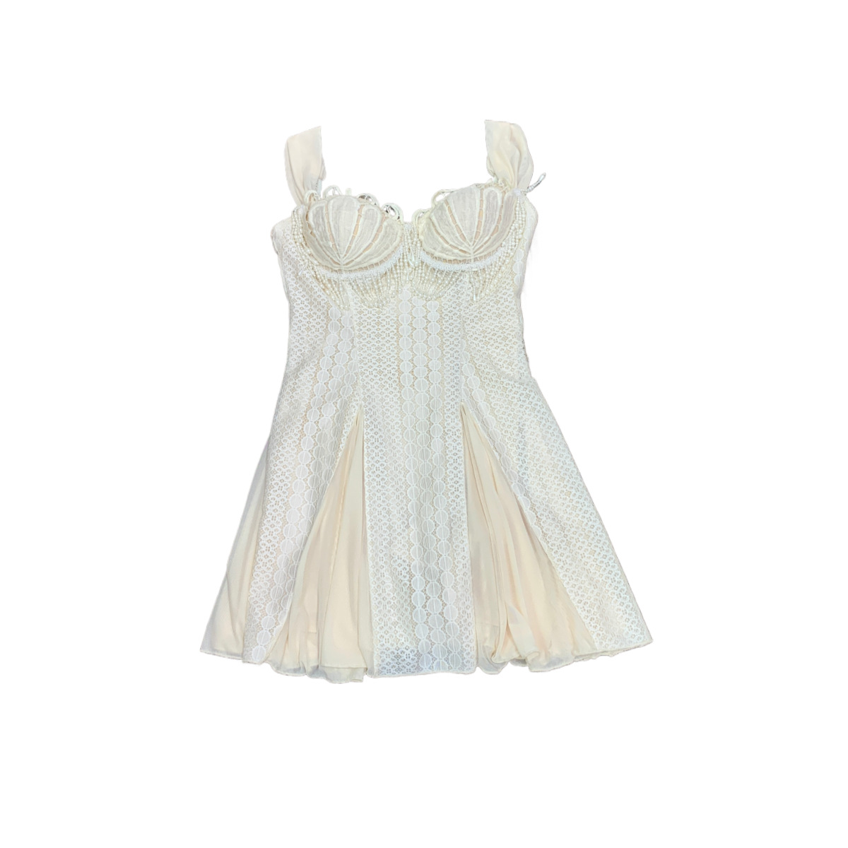 LaceMa Siren's Song Shell Elastic Mermaid Dress Strap Bodycon Dress - Image 4