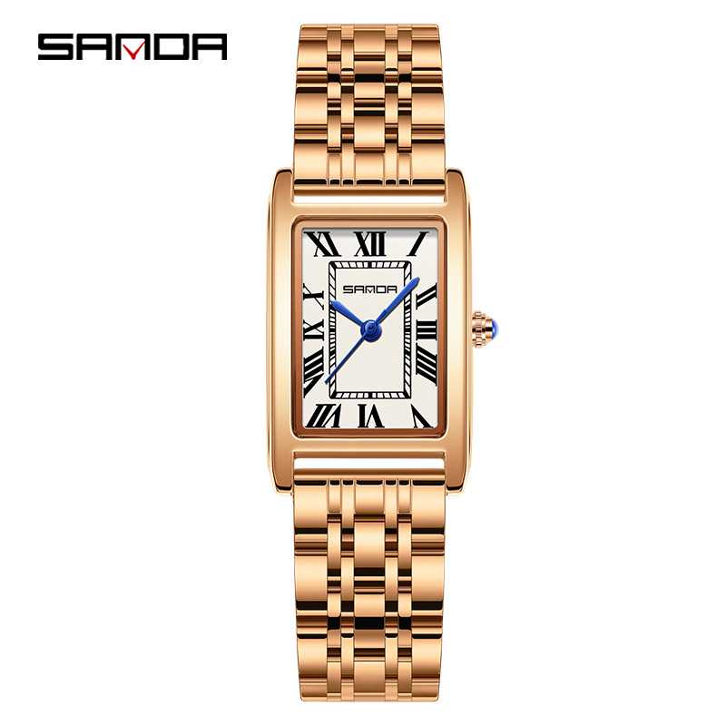 SANDA New Couple Watches Square Waterproof Quartz Watches Minimalist Three-Hand Roman Dial Men's and Women's Wristwatches - Image 22