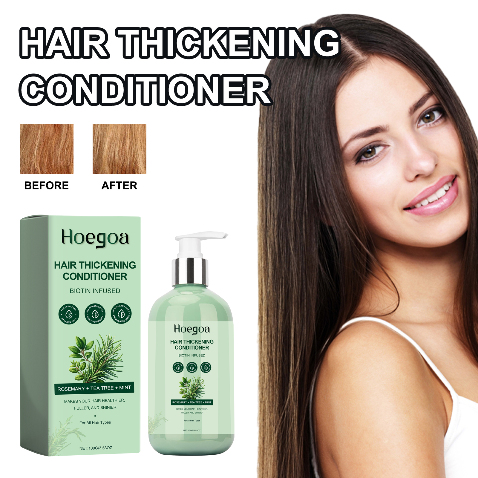 Hoegoa Hair Thickening Conditioner, Deep Moisturizing Repair Ironing And Dyeing Dry Hair And Frizzy Hair With Split Ends - Image 2