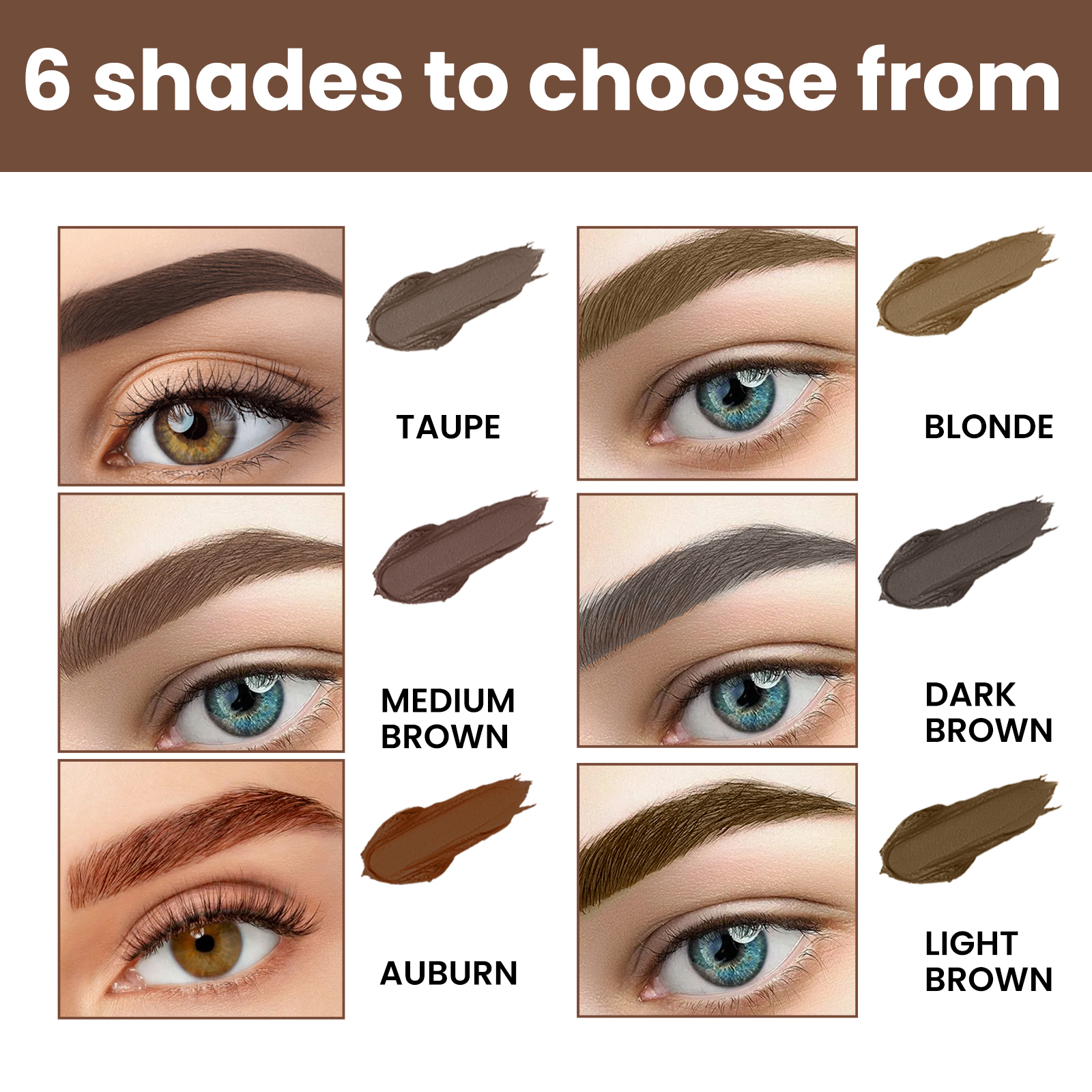 EELHOE Perfect Brow Stencil Kit, Waterproof Smooth Easy Color No Smudge No Makeup Natural Three-Dimensional Eyebrow Cream - Image 5