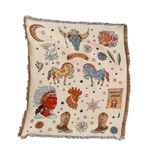 Artistic Sketch Throw Blanket, Camping Blanket, Leisure Blanket, Nap Blanket, Sofa Throw, Picnic Blanket, Bed End Blanket - Image 17
