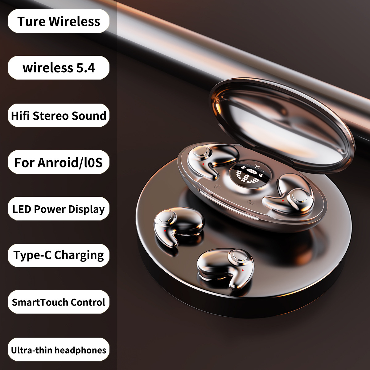 Sleep Bluetooth Earphones Long Battery Life High Sound Quality In-ear Mini Noise Cancelling - Image 3