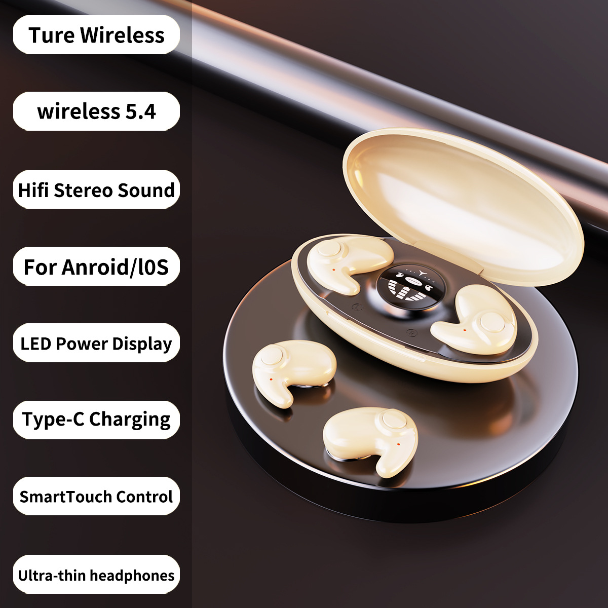 Sleep Bluetooth Earphones Long Battery Life High Sound Quality In-ear Mini Noise Cancelling - Image 2