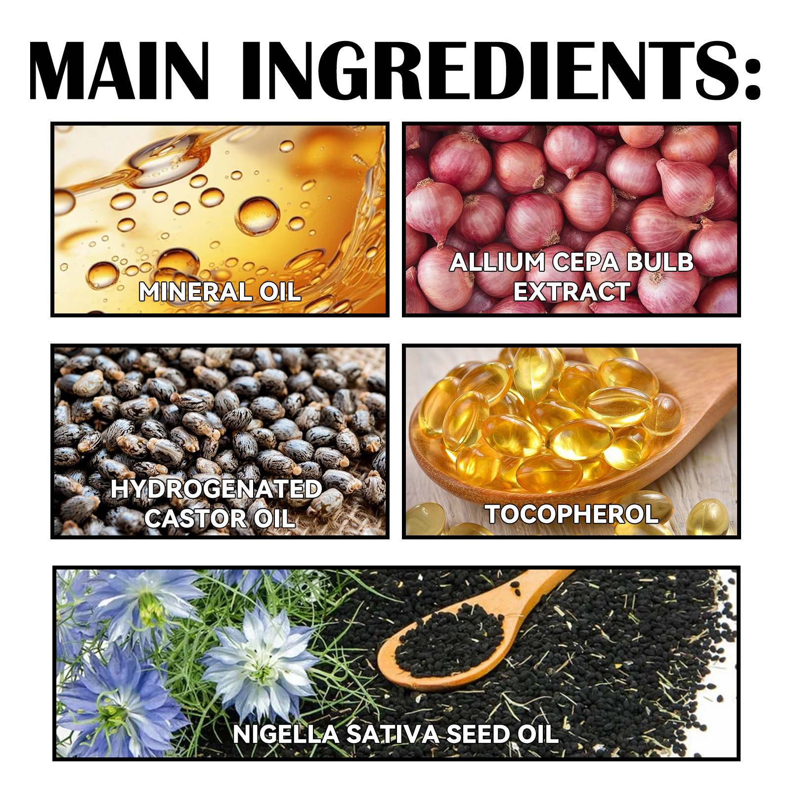 Eelhoe Red Onion And Black Seed Oil Hair Care Essential Oil, Nourishing And Nourishing Hair, Smoothing And Repairing Dry Hair - Image 5