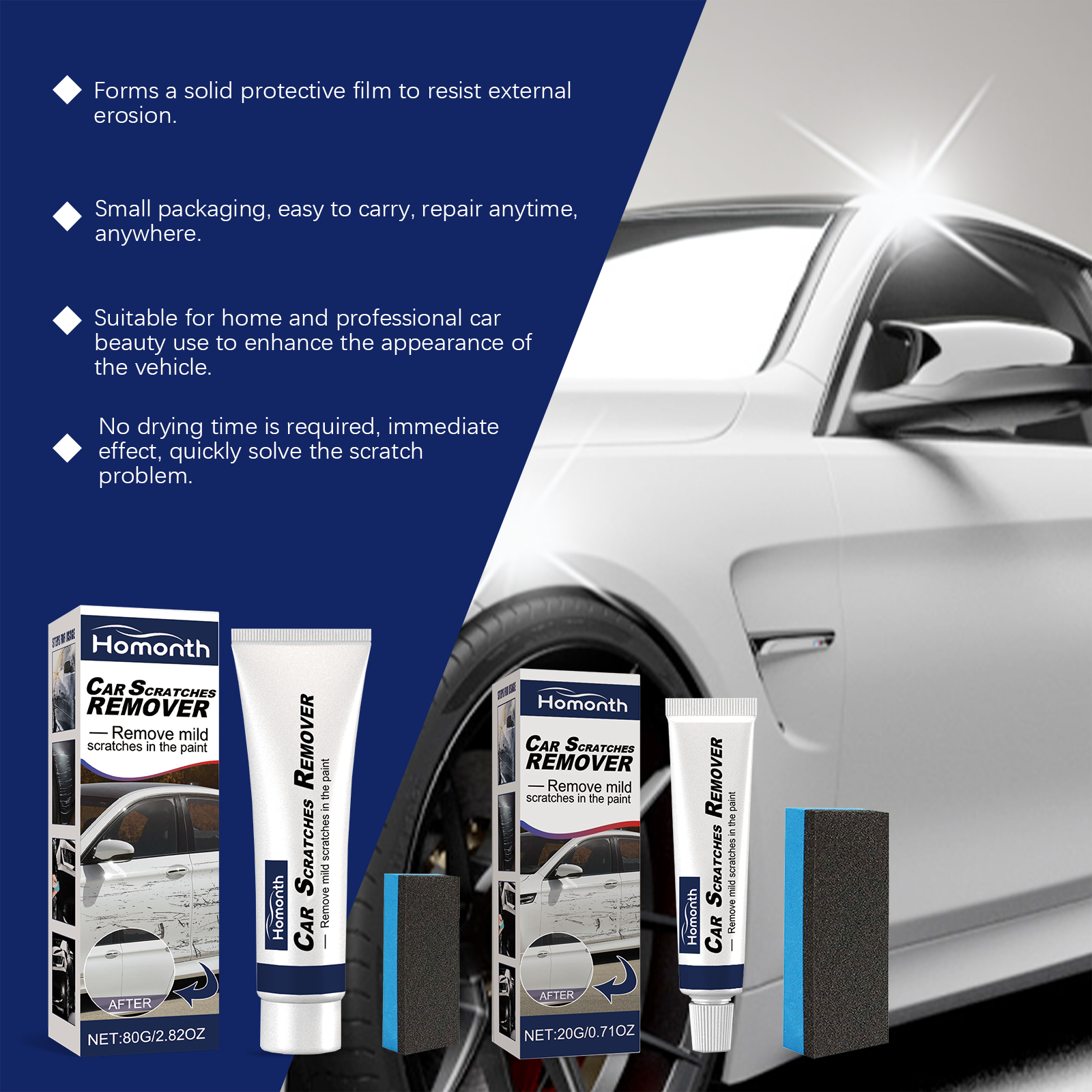 Homonth Automotive Scratch Care Agent Removing Marks Abrasive Paint Polishing Wax Car Scratch Repair - Image 3