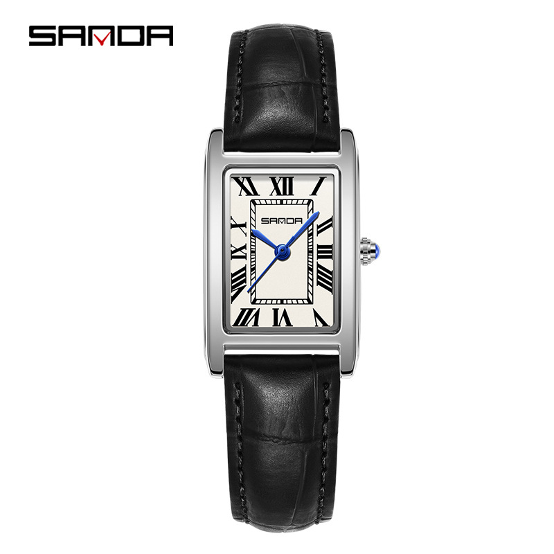 SANDA New Couple Watches Square Waterproof Quartz Watches Minimalist Three-Hand Roman Dial Men's and Women's Wristwatches - Image 17