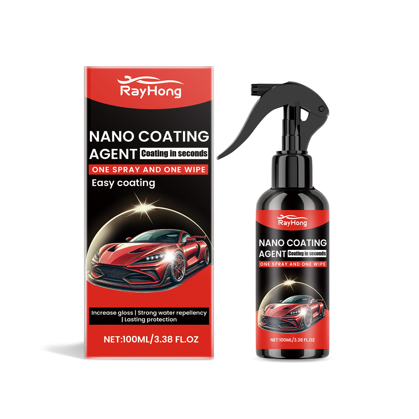 Rayhong Car Coating Agent, Protect Car Paint, Improve Gloss, Anti-Stain Clean And Refurbished Car Coating Agent