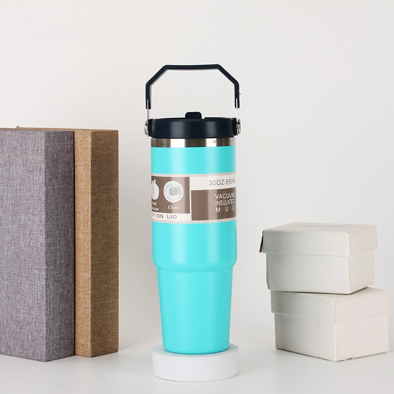 20oz30ozPortable Car Cup Stainless Steel Cup Travel Sports Water Bottle With Handle Cover Coffee Tumbler Cup - Image 7