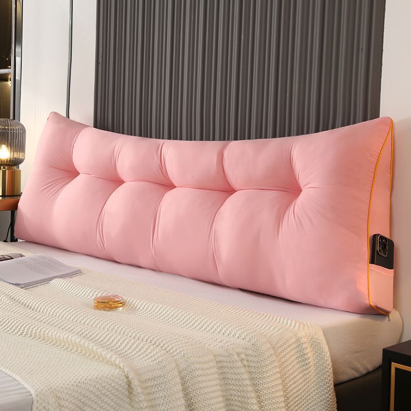 Fluffy Warm Feather-Cotton Backrest - Classic Solid Brushed Triangular Bed Cushion - Image 2