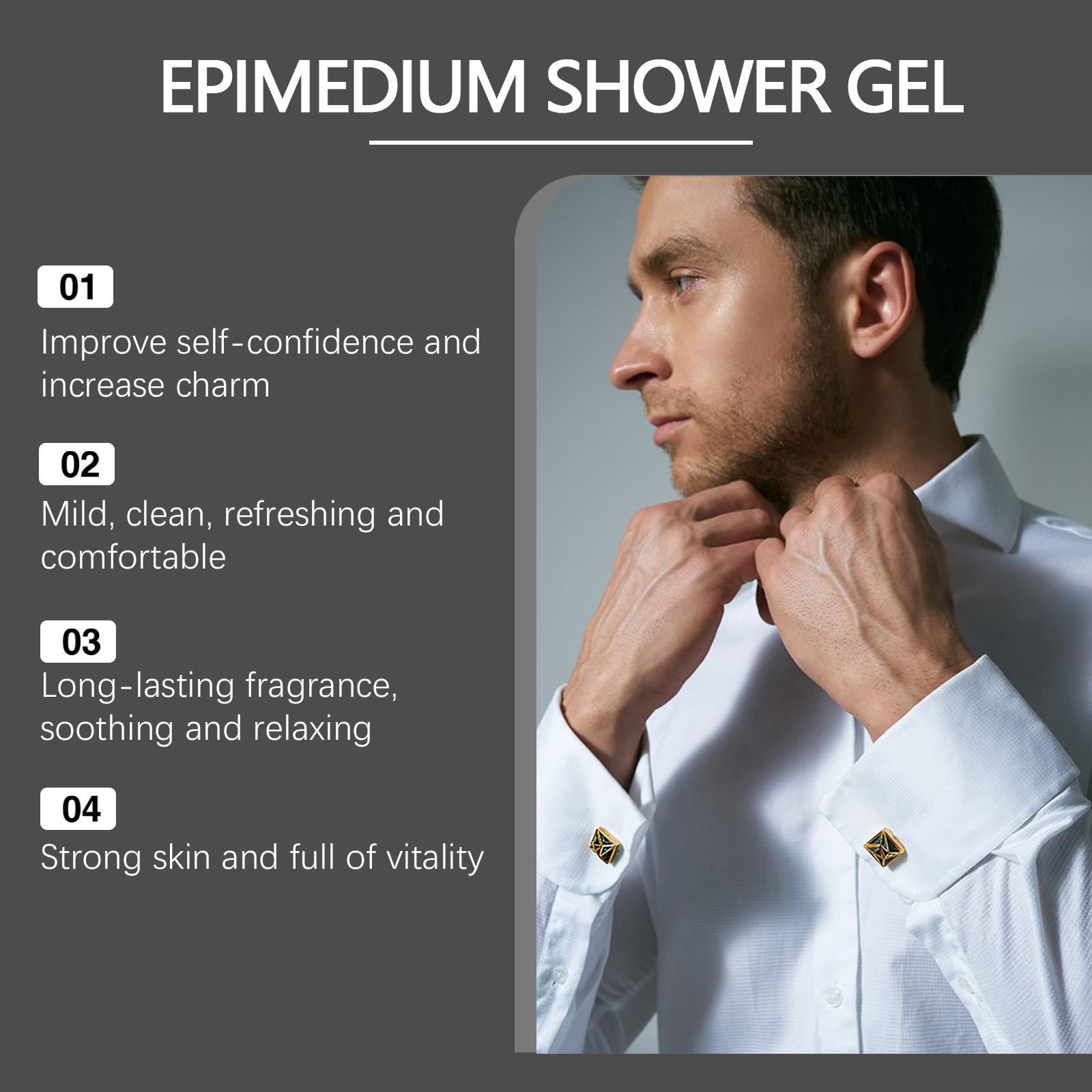 North Moon Men's Body Care Shower Gel Moisturizes And Refreshes Body And Skin Massage Treatment - Image 4