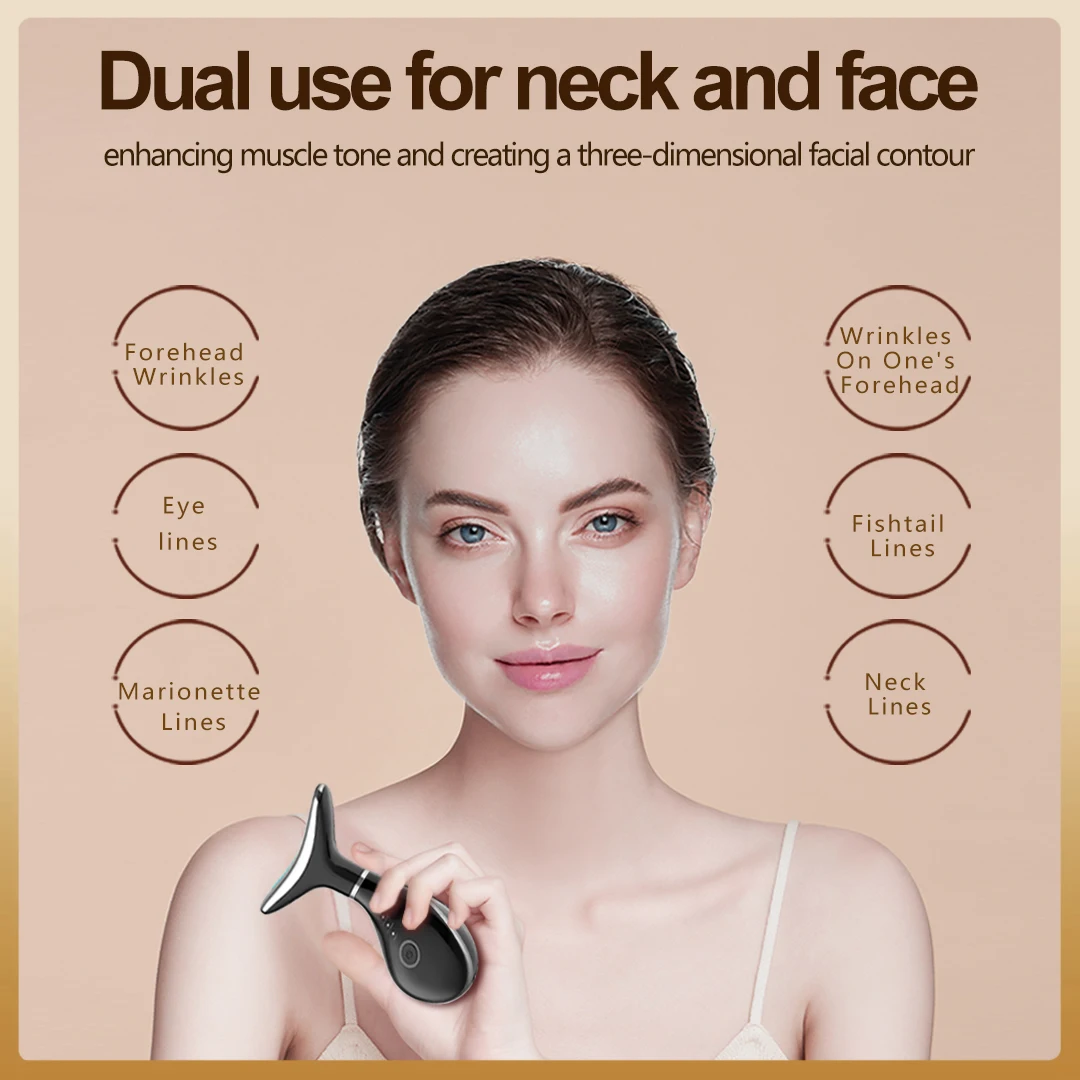 EMS Neck & Face Lifting Machine Skin Tightening Massager 3 Color LED Photon Facial Wrinkle Remover Newest Neck Beauty Device - Image 5