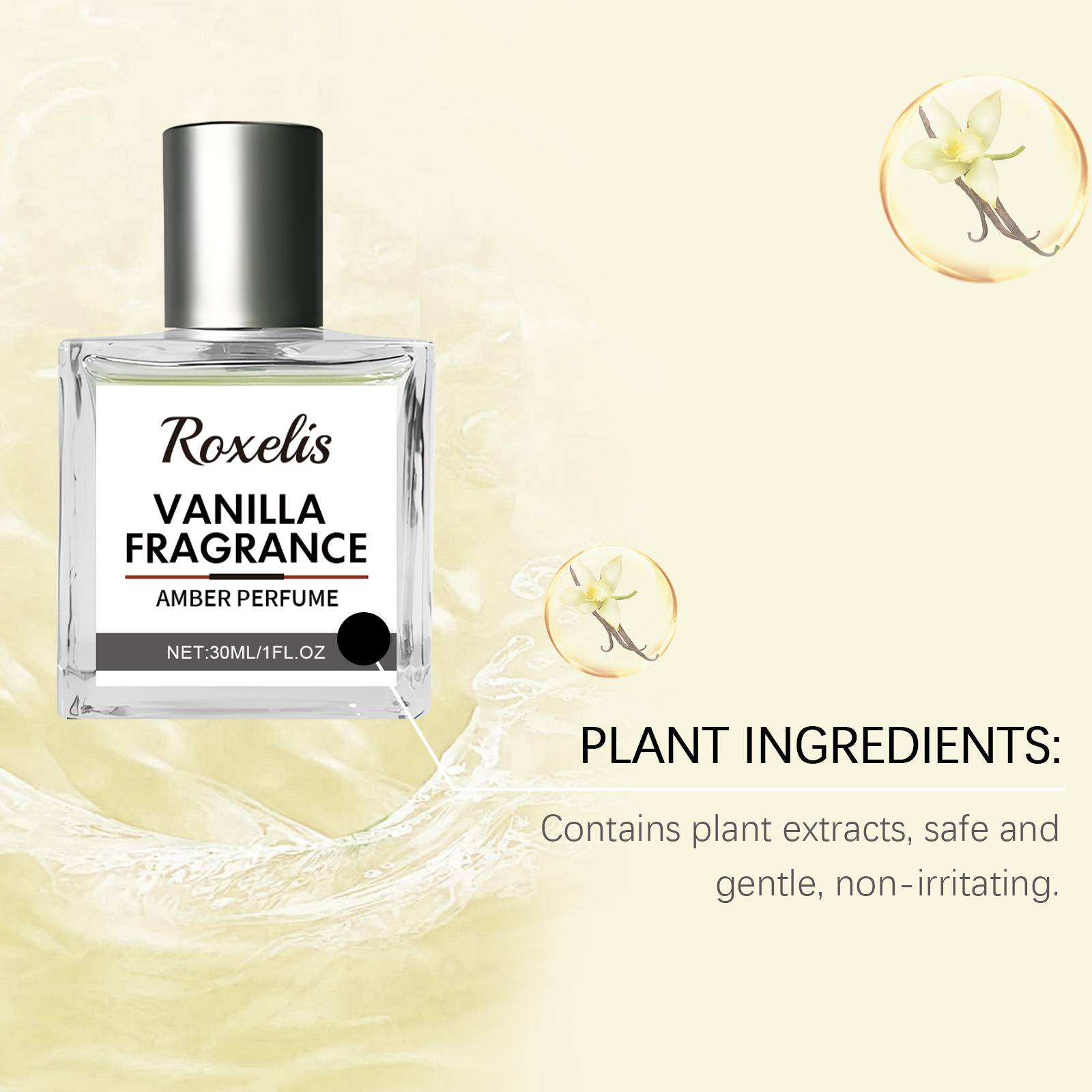 Roxelis Vanilla Amber Eau De Toilette Natural Fresh Light Elegant Stay Fragrance Daily Dating Charm Niche Perfume Carry - Image 4