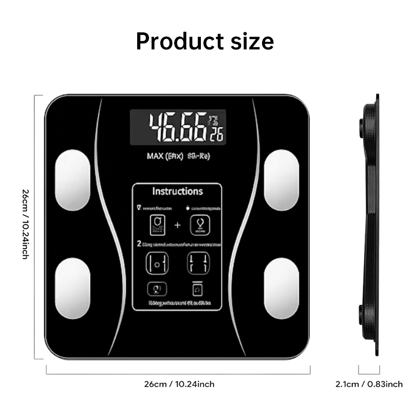Bluetooth smart scale with app, full-body analysis, iOS/Android, 180kg, high-precision for fitness. - Image 10
