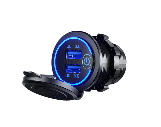 36W QC 3.0 Touch Switch Waterproof Universal Motorcycle Car Truck Boat Dual USB Charger Socket For Phone Tablet Camera GPS DVR - Image 6