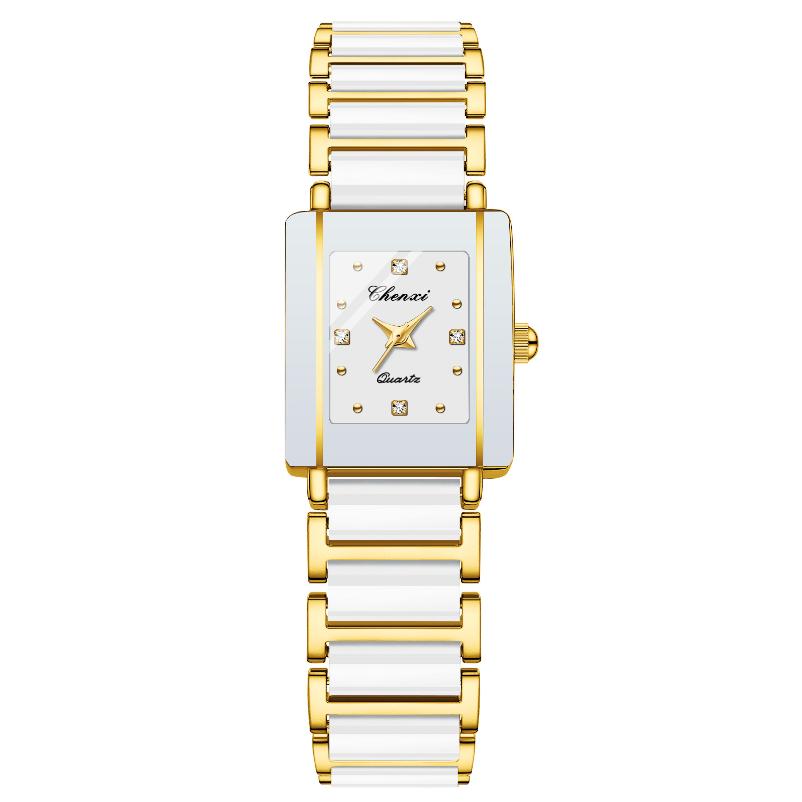 Square Couple Watch for Women and Men Ceramic Quartz Watch - Image 12