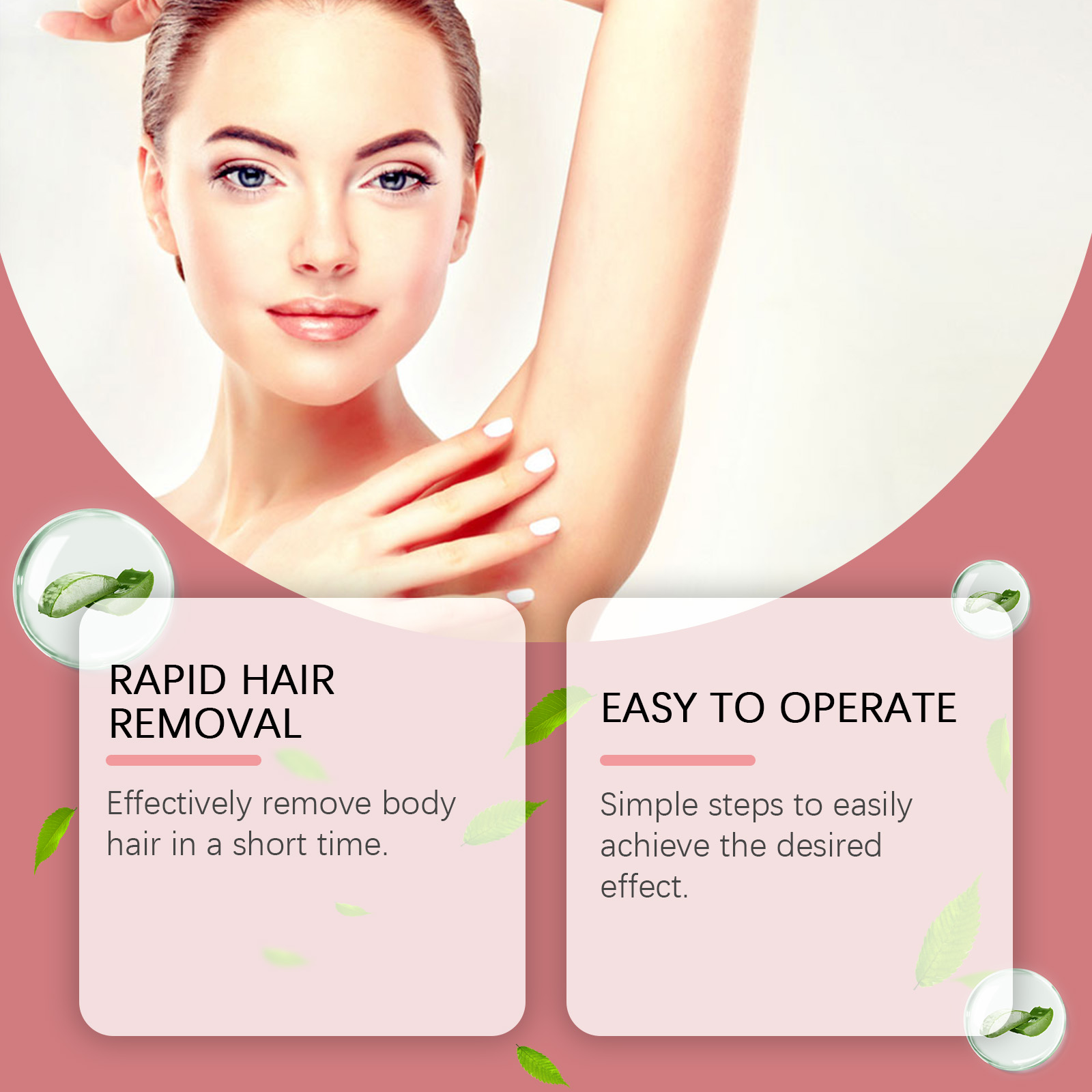 OceAura Hair Removal Cream, Easy To Remove Body Hair Refreshing Clean Skin To Keep Skin Smooth Gentle Hair Removal Cream - Image 3