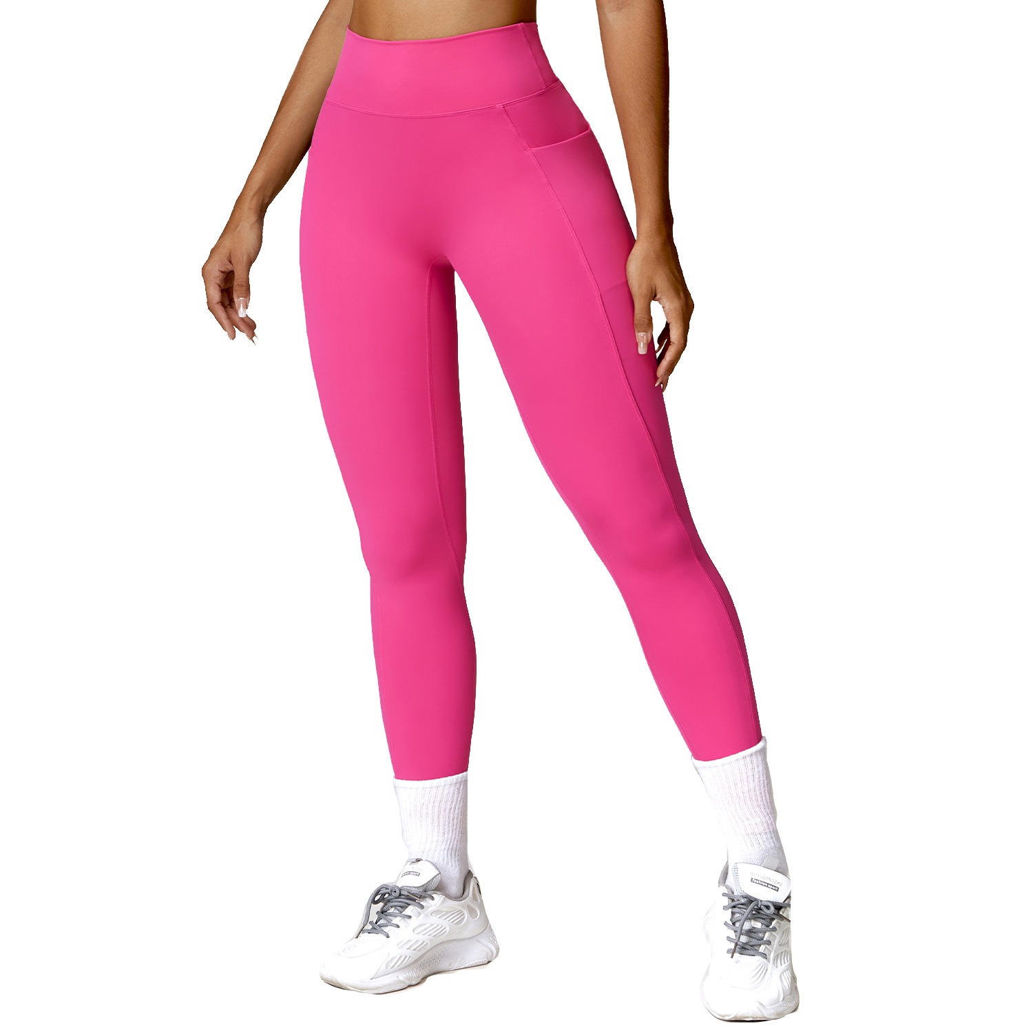 Quick drying tight fitting hip lifting yoga pants high waisted fitness pants for outdoor running exercise - Image 3