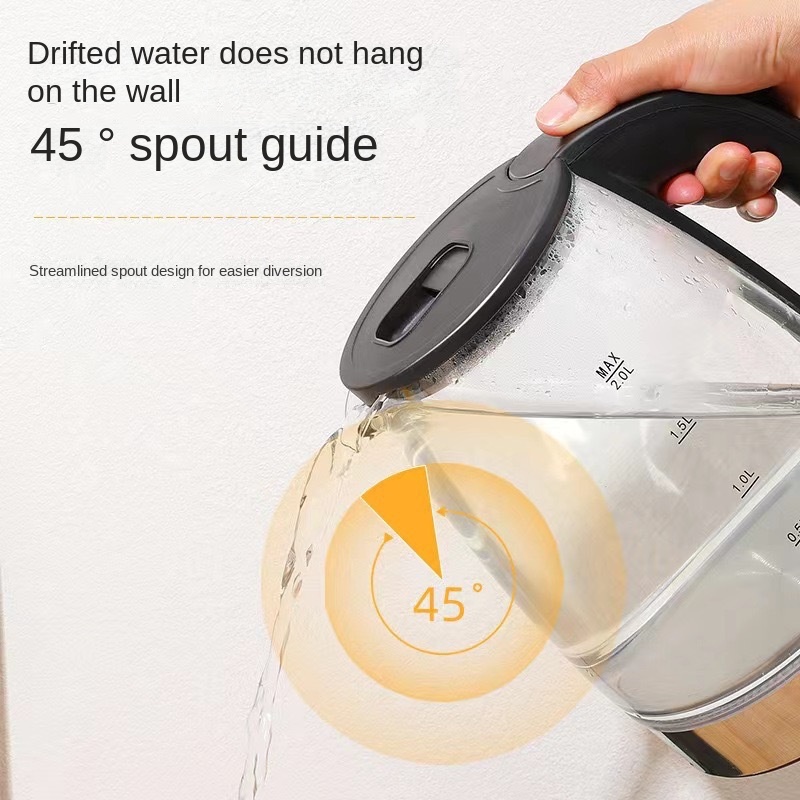 High boron glass multifunctional kettle with automatic power-off LED light and electric kettle - Image 2