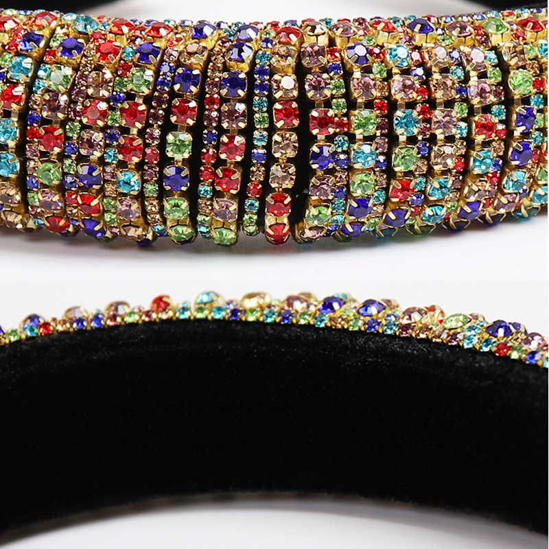 Baroque Full Crystal Hair Bands For Women Lady Luxury Shiny Padded Diamond Headband Hair Hoop Fashion Hair Accessories - Image 3
