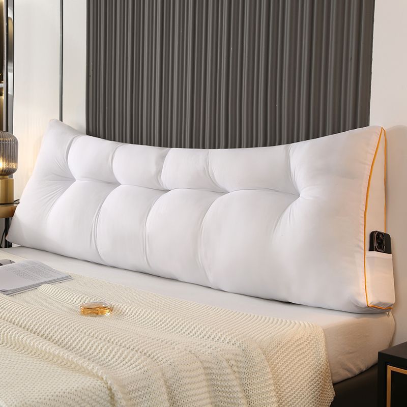 Fluffy Warm Feather-Cotton Backrest - Classic Solid Brushed Triangular Bed Cushion - Image 7