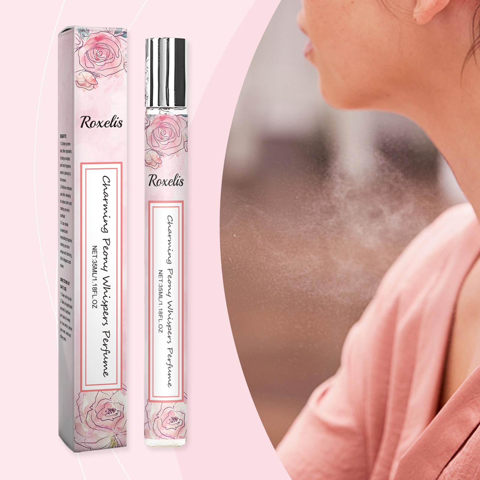 Roxelis Peony Fragrance For Women, Lasting Light Fragrance Fresh Floral Peony Charm Rose Fragrance Perfume - Image 2