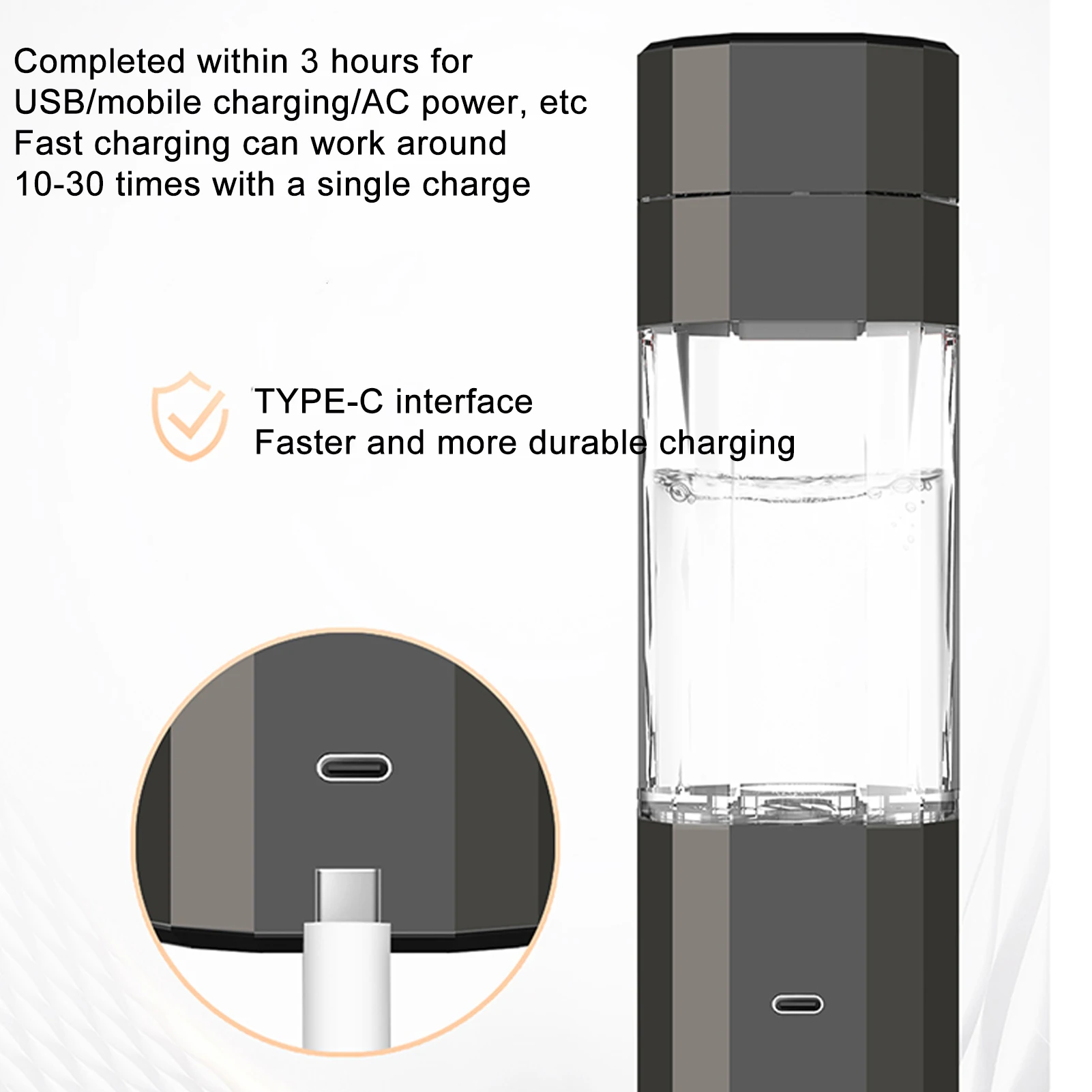 H60 6000PPB Intelligent Hydrogen Rich Water Cup Portable Water Electrolysis Hydrogen Cup Leak-Proof Mug Healthy Drinking Cup - Image 5