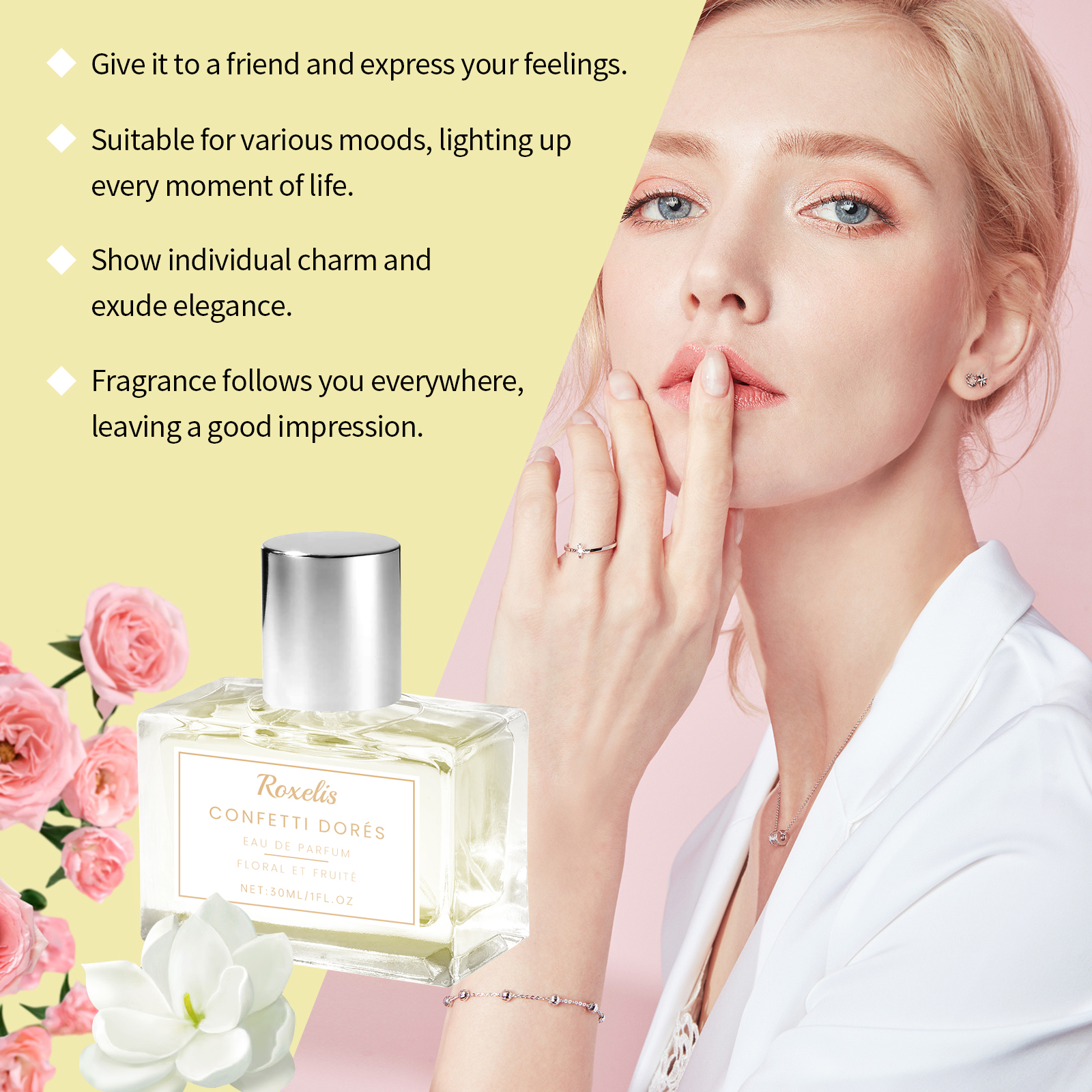 Roxelis Dessert Fruit Perfume Flower Fruit Fragrance Niche Fragrance Fresh Natural Charm Stay Fragrance Date Atmosphere Perfume - Image 3