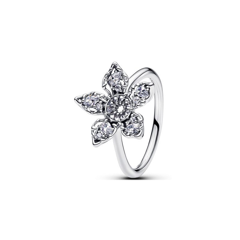 Panda Dora S925 Silver Ring with Pavé Set Sparkling Starlight Bow, Fashionable Elegant Women's Ring, Cuban Chain Pair Ring - Image 7