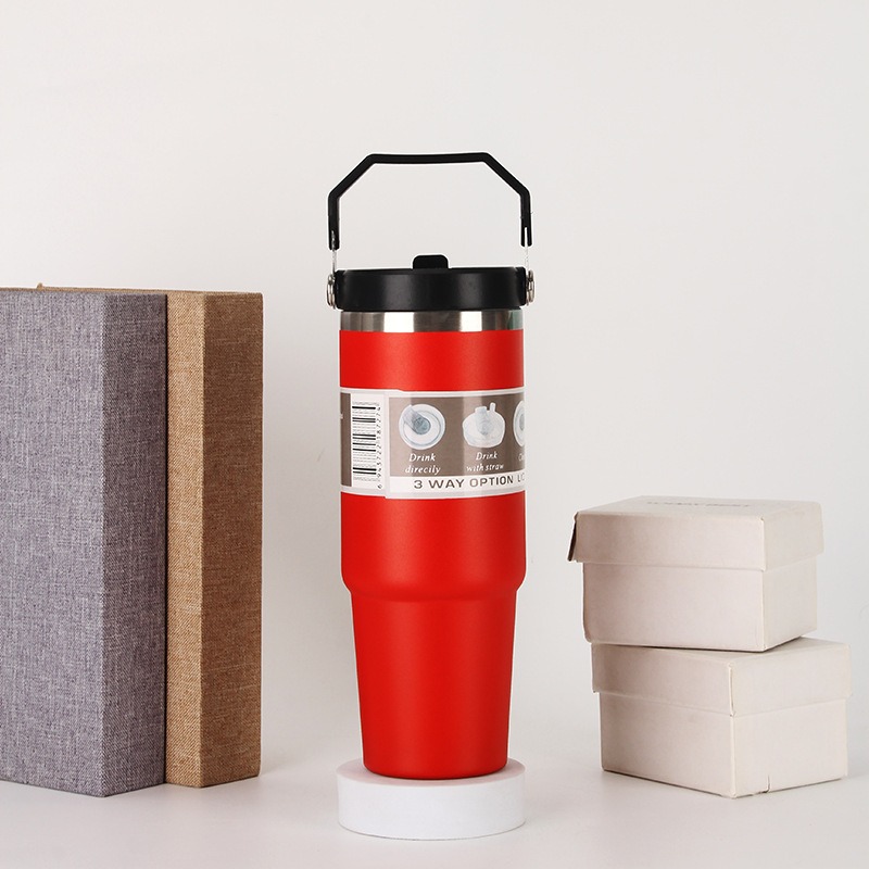 20oz30ozPortable Car Cup Stainless Steel Cup Travel Sports Water Bottle With Handle Cover Coffee Tumbler Cup - Image 8