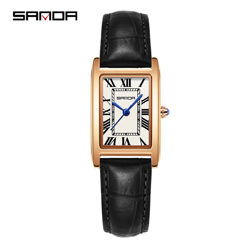 SANDA New Couple Watches Square Waterproof Quartz Watches Minimalist Three-Hand Roman Dial Men's and Women's Wristwatches - Image 20