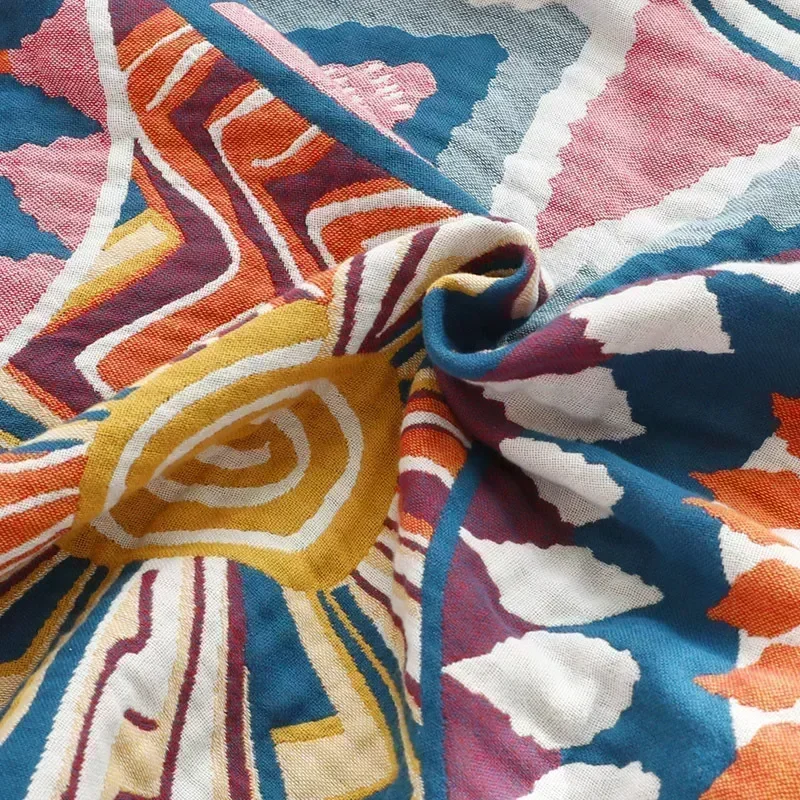 1pc Bohemian Style Flannel Blanket Nordic Tribal Print, Ultra Soft Lightweight for Sofa, Bed, Travel, Season, Home Decor Gift - Image 4