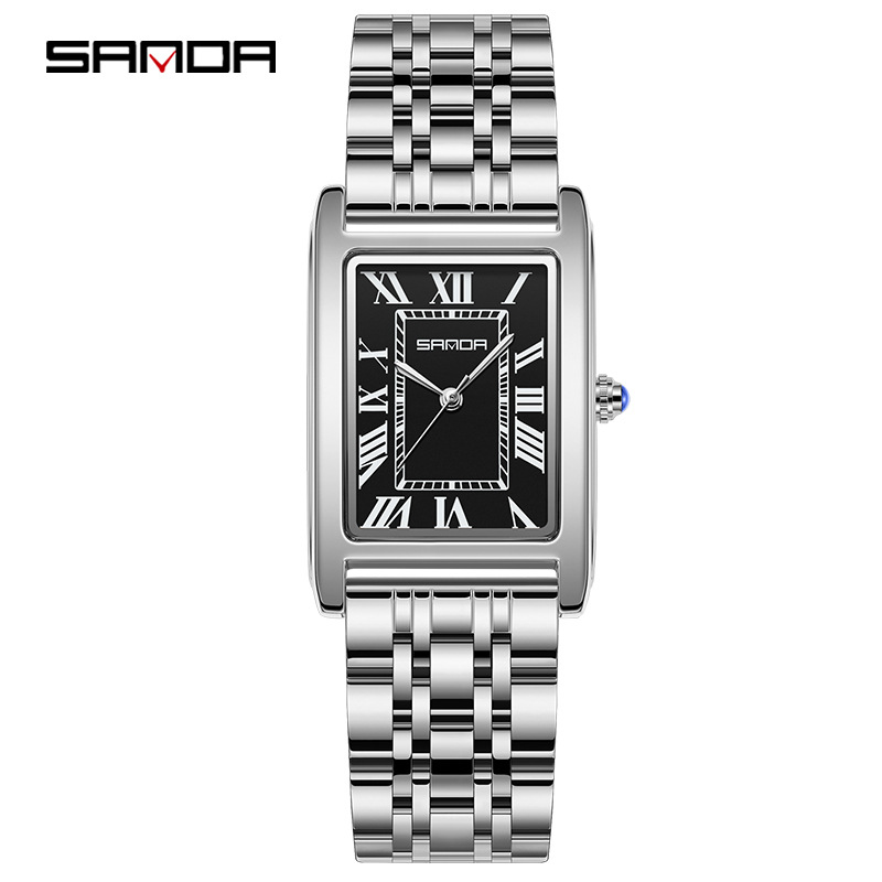 SANDA New Couple Watches Square Waterproof Quartz Watches Minimalist Three-Hand Roman Dial Men's and Women's Wristwatches - Image 13