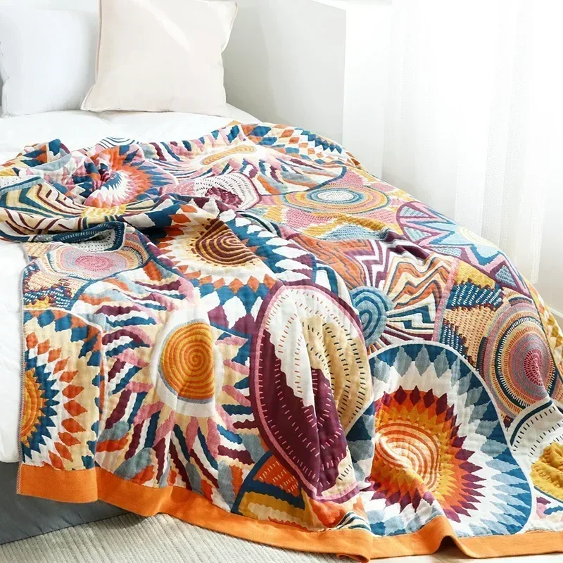 1pc Bohemian Style Flannel Blanket Nordic Tribal Print, Ultra Soft Lightweight for Sofa, Bed, Travel, Season, Home Decor Gift - Image 5