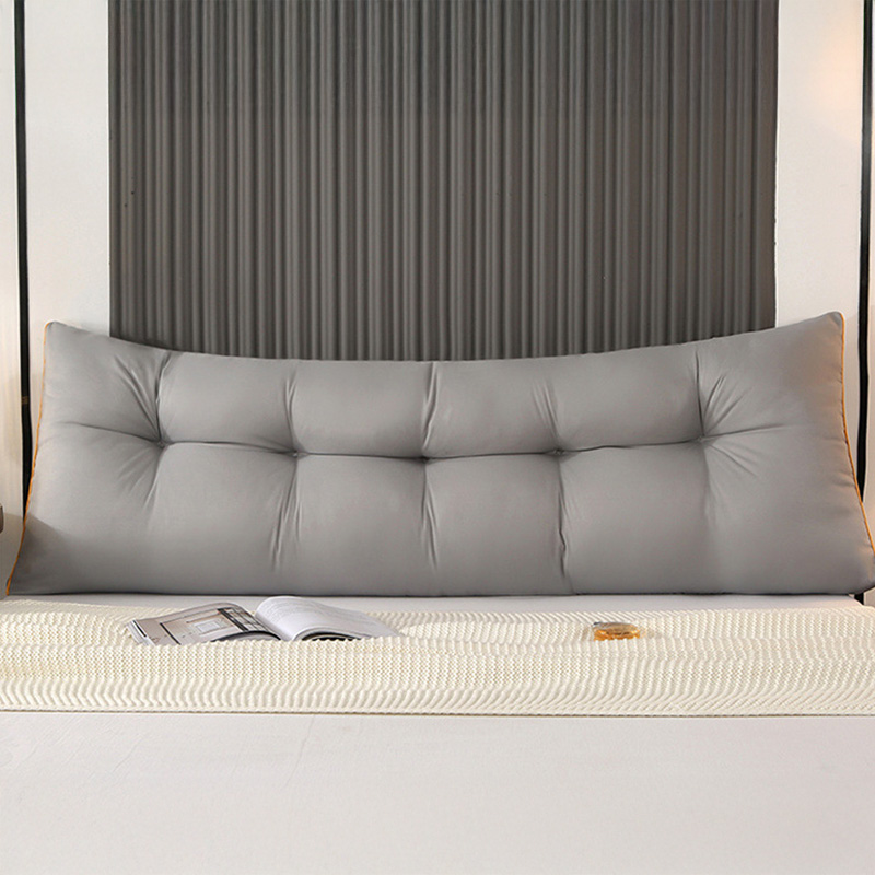 Fluffy Warm Feather-Cotton Backrest - Classic Solid Brushed Triangular Bed Cushion - Image 9