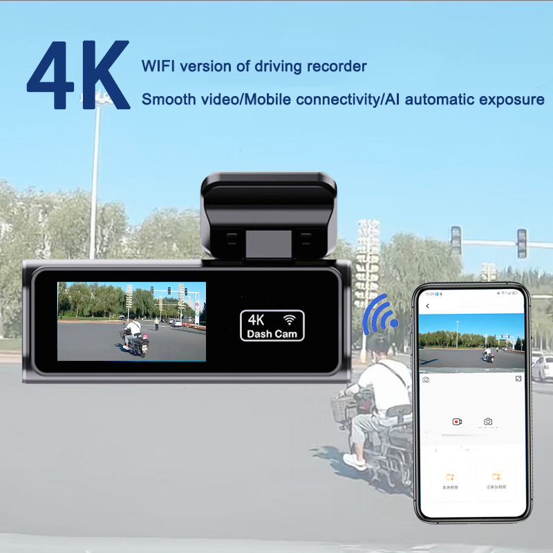 Mobile Internet WIFI version CAR DVR 1.97 inch driving recorder 4K high-definition dual recording parking - Image 2