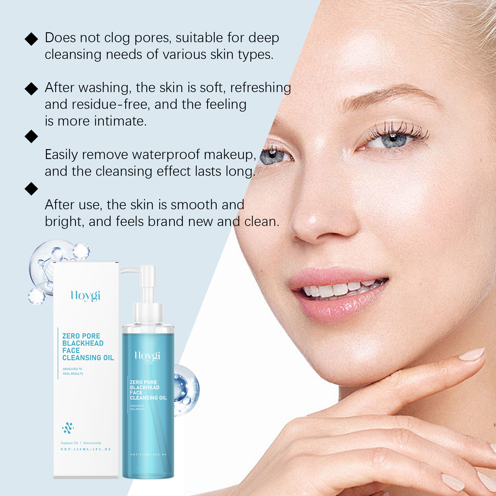 Hoygi Cleansing Oil, Deep Gentle Makeup Remover Soothes Face, Eyes And Lips With Clear And Non-Tight Makeup Remover Oil - Image 3