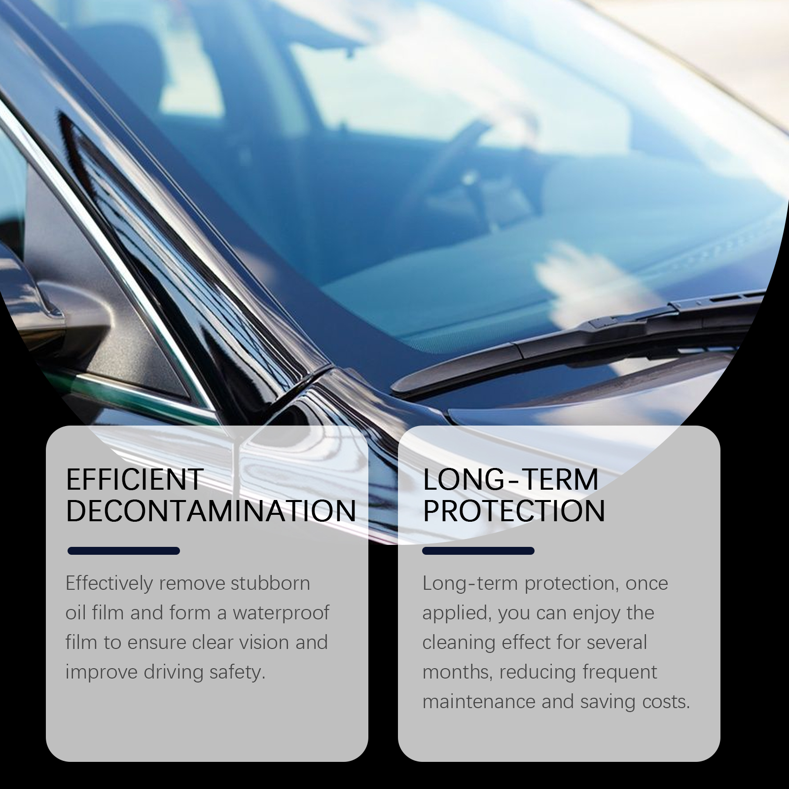 Rayhong Auto Glass Oil Film Cleaner, Anti-Rain And Anti-Fog Cleaning Coated Window Vision Cleaner - Image 3