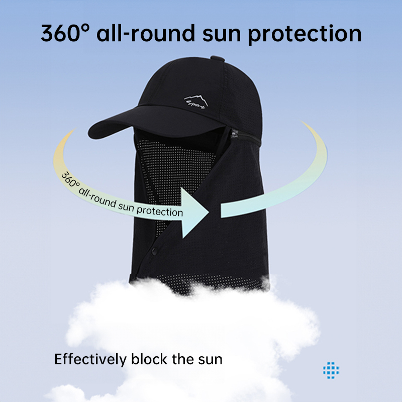 1pc Summer Baseball Cap with Detachable 360° Neck Sun Flap. For men, hiking, fishing, outdoor. - Image 15