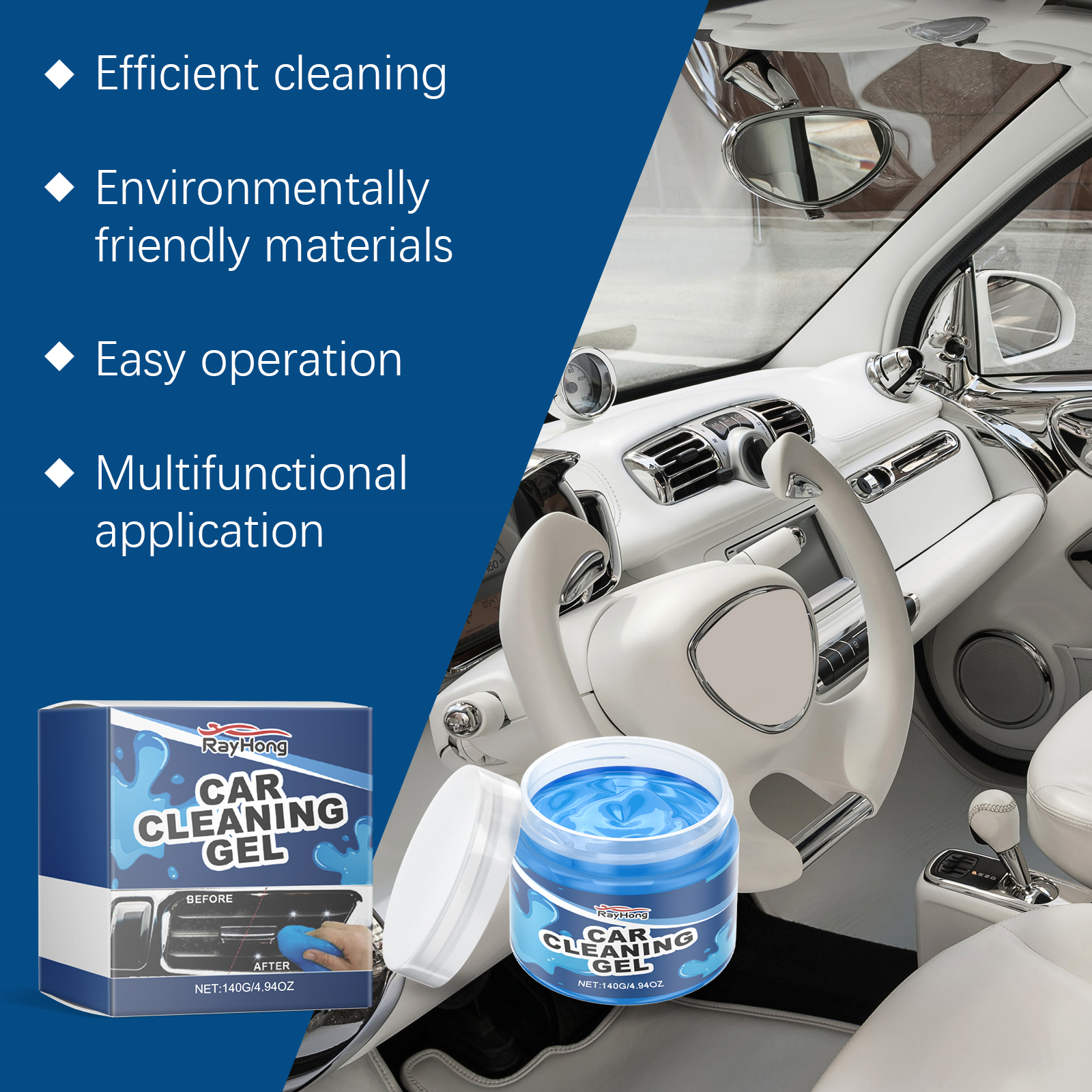Rayhong Automotive Cleaning Gel Automotive Interior Gap Automotive Multi-Function Air Outlet Cleaning Soft Adhesive - Image 3