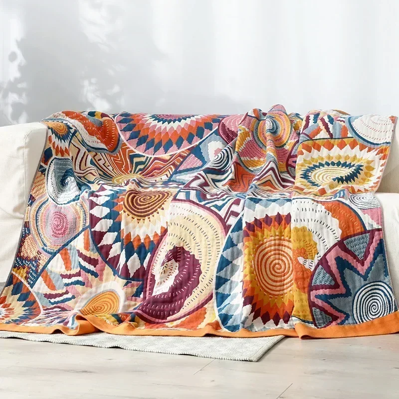 1pc Bohemian Style Flannel Blanket Nordic Tribal Print, Ultra Soft Lightweight for Sofa, Bed, Travel, Season, Home Decor Gift - Image 3
