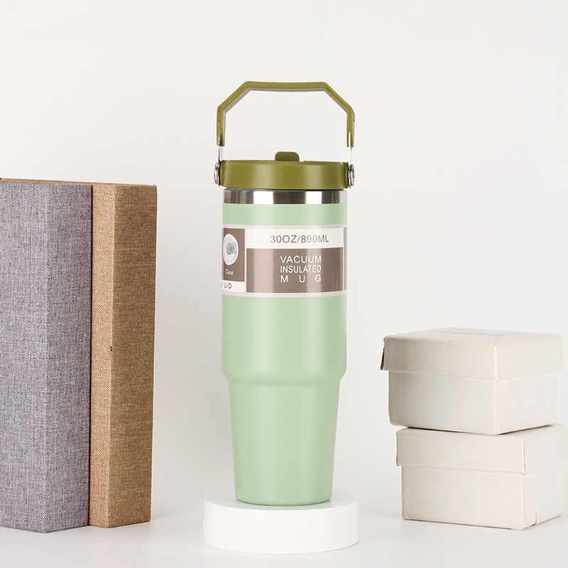 20oz30ozPortable Car Cup Stainless Steel Cup Travel Sports Water Bottle With Handle Cover Coffee Tumbler Cup - Image 14