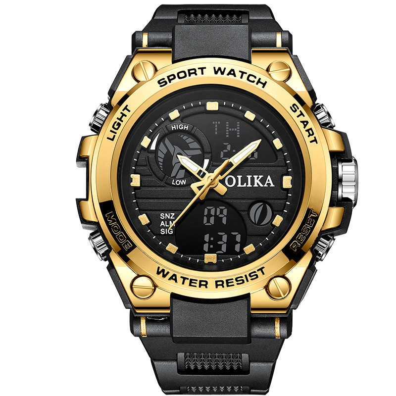 Men's dual display waterproof electronic watch, outdoor sports timing multifunctional quartz electronic watch, shock resistant student watch - Image 8