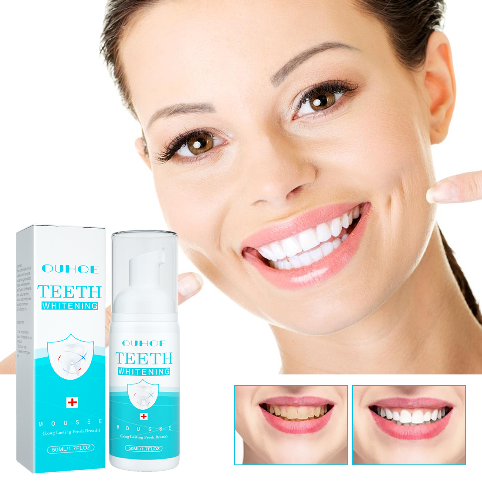 OUHOE White Teeth Mousse Clean Tartar Fresh Breath Anti-Decay Care For Gums Toothpaste Oral Cleaning - Image 2
