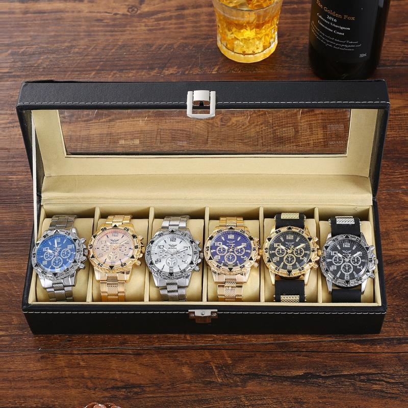 Six-Piece Boxed Watch Men's Steel Band Fashion Party Dress Watch Men's Gift - Image 4