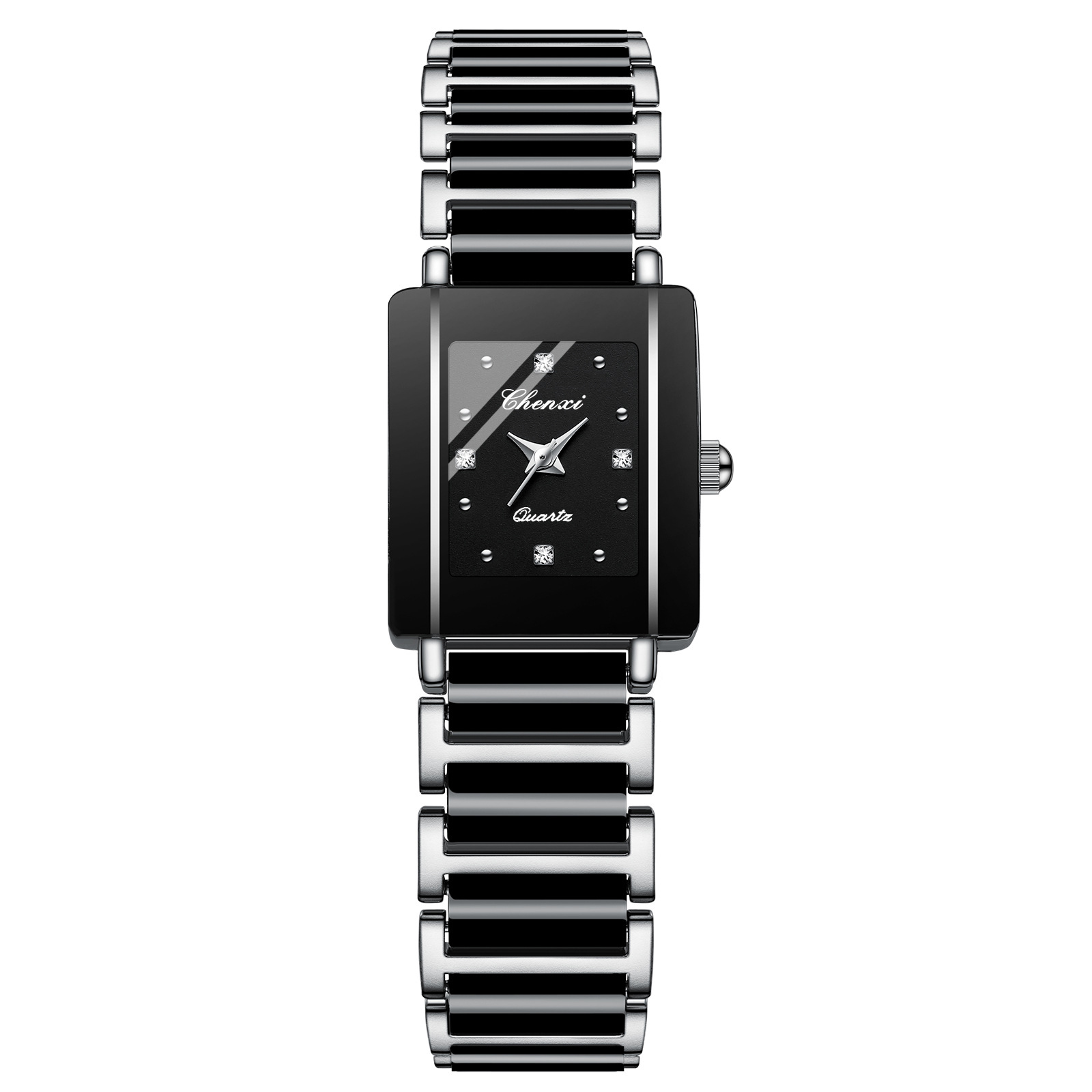 Square Couple Watch for Women and Men Ceramic Quartz Watch - Image 6