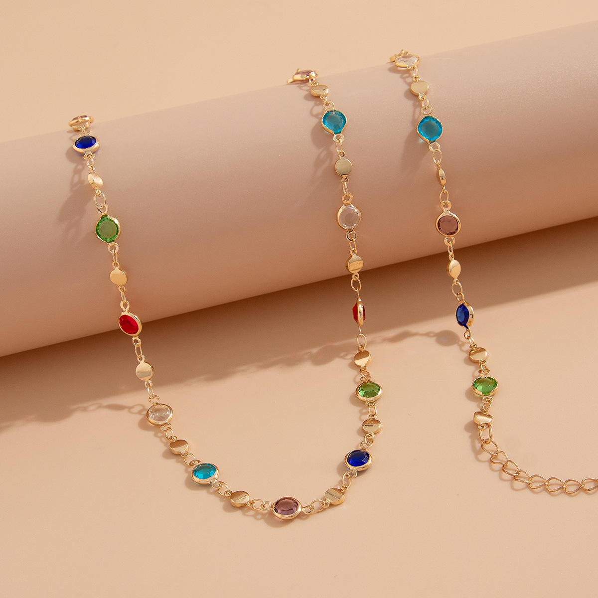 Bohemian style inlaid colorful crystal body chain ins style alloy versatile waist chain - Image 4