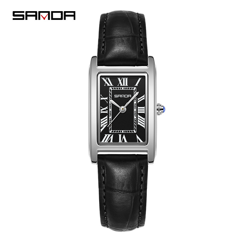SANDA New Couple Watches Square Waterproof Quartz Watches Minimalist Three-Hand Roman Dial Men's and Women's Wristwatches - Image 16