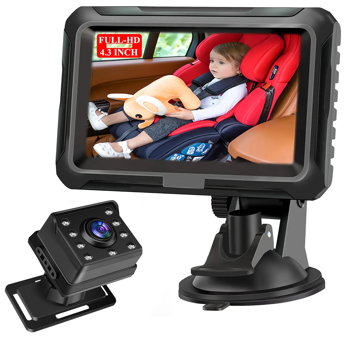 4.3 inch private model HD 1080P car baby monitor car baby mirror - Image 6